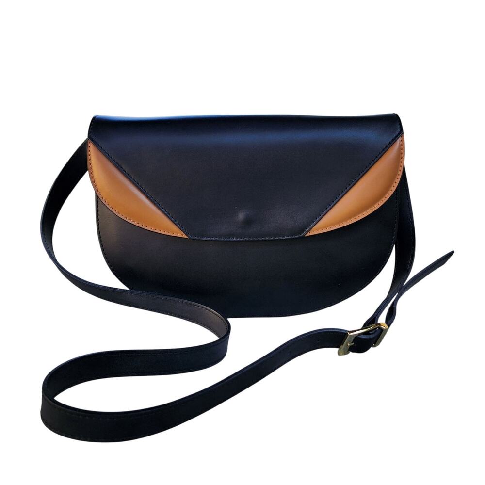 Valentina Fiore Italian Leather Saddle Crossbody Bag - Picture 11 of 11